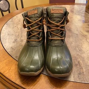 Hunter Green Sperry Duck Boots